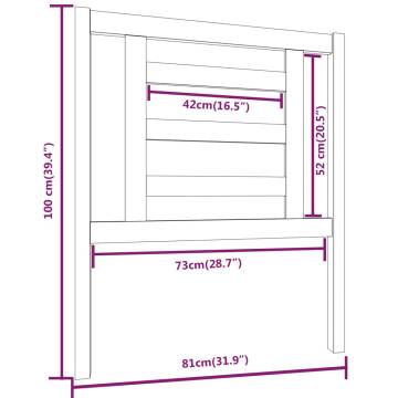 Stylish Solid Wood Honey Brown Bed Headboard - 81x4x100 cm