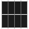 4-Panel Black Room Divider - 200x220 cm Fabric | HipoMarket