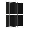 4-Panel Black Room Divider - 200x220 cm Fabric | HipoMarket