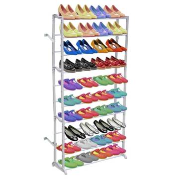 10 Tier Shoe Rack - Organize Up to 40 Pairs of Shoes