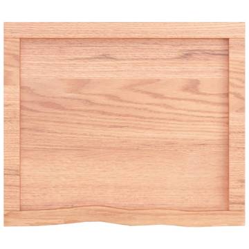 Light Brown Solid Wood Bathroom Countertop - 60x50 cm