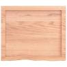 Light Brown Solid Wood Bathroom Countertop - 60x50 cm