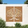 Garden Wall Decorations - Corten Steel Tree Design (2 pcs)