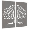 Garden Wall Decorations - Corten Steel Tree Design (2 pcs)