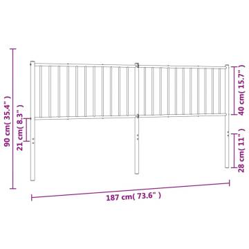 Stylish White Metal Headboard 180 cm | Durable & Modern Design