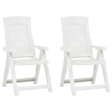 Garden Reclining Chairs 2 pcs - Stylish White Outdoor Seating