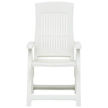 Garden Reclining Chairs 2 pcs - Stylish White Outdoor Seating