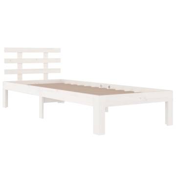 White Solid Wood Bed Frame 100x200 cm - Modern & Sturdy