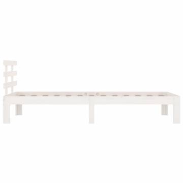 White Solid Wood Bed Frame 100x200 cm - Modern & Sturdy