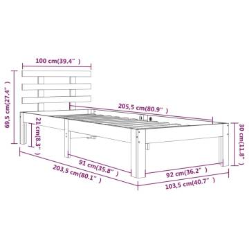 White Solid Wood Bed Frame 100x200 cm - Modern & Sturdy