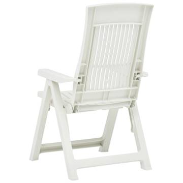 Garden Reclining Chairs 2 pcs - Stylish White Outdoor Seating