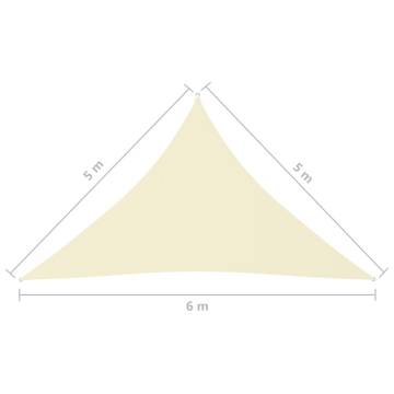 Sunshade Sail Oxford Fabric 5x5x6 m - Cream | HipoMarket UK