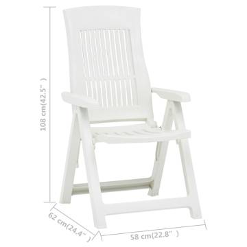 Garden Reclining Chairs 2 pcs - Stylish White Outdoor Seating