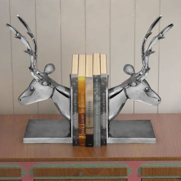 Bookends Deer 2 pcs Aluminium Silver - Stylish Home Decor