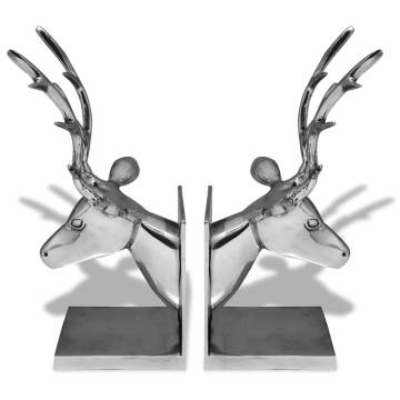 Bookends Deer 2 pcs Aluminium Silver - Stylish Home Decor