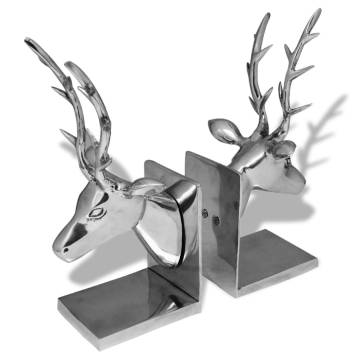 Bookends Deer 2 pcs Aluminium Silver - Stylish Home Decor