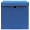 10 Pcs Blue Fabric Storage Boxes with Lids - 32x32x32 cm