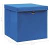 10 Pcs Blue Fabric Storage Boxes with Lids - 32x32x32 cm