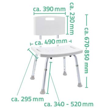 RIDDER Bathroom Chair White - 150 kg Capacity | Hipomarket UK