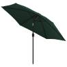 Green 3m Steel Pole Parasol - UV Protection & Durability