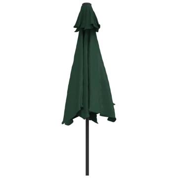 Green 3m Steel Pole Parasol - UV Protection & Durability