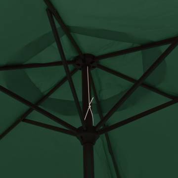 Green 3m Steel Pole Parasol - UV Protection & Durability