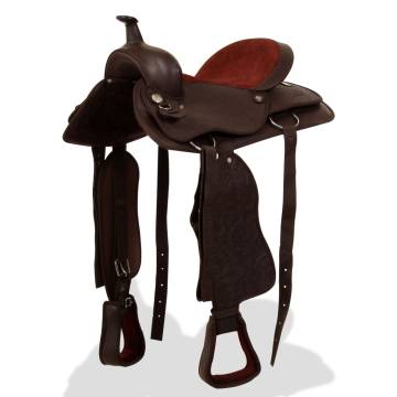 Western Saddle with Headstall & Breast Collar - 16" Brown