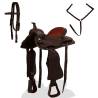 Western Saddle with Headstall & Breast Collar - 16" Brown