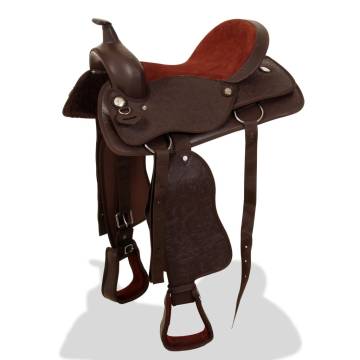 Western Saddle with Headstall & Breast Collar - 16" Brown