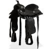 Western Saddle. Headstall&Breast Collar Real Leather 12" Black Colour black Size 12 in 