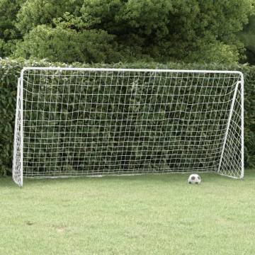 Football Goal with Net White 366x122x182 cm - Durable Steel