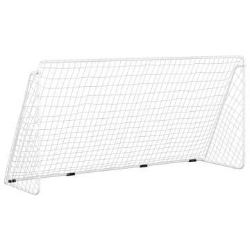 Football Goal with Net White 366x122x182 cm - Durable Steel