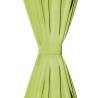 Micro-Satin Curtains 140x225 cm Green - 2 pcs with Loops