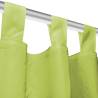 Micro-Satin Curtains 140x225 cm Green - 2 pcs with Loops