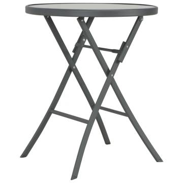 Folding Bistro Table Grey 60x70 cm - Stylish & Durable