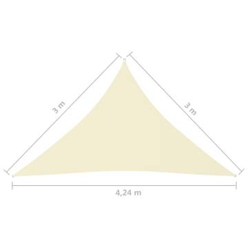 Sunshade Sail Oxford Fabric 3x3x4.24m Cream - Protect from Sun & Rain