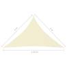 Sunshade Sail Oxford Fabric 3x3x4.24m Cream - Protect from Sun & Rain