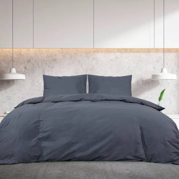 Duvet Cover Set Anthracite 140x200 cm - Lightweight Microfiber