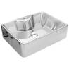 Chic Ceramic Wash Basin with Faucet Hole - 48x37 cm Silver