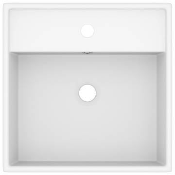 Luxury Basin Overflow Square Matt White 41x41 cm Ceramic