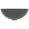 Dark Grey Round Ceramic Bathroom Sink | Hipomarket UK