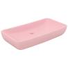 Luxury Rectangular Matt Pink Ceramic Basin - 71x38 cm