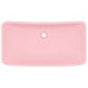 Luxury Rectangular Matt Pink Ceramic Basin - 71x38 cm