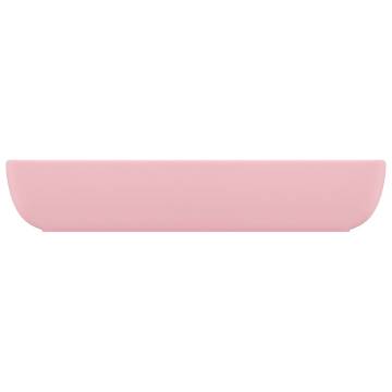 Luxury Rectangular Matt Pink Ceramic Basin - 71x38 cm