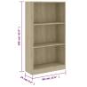 3-Tier Book Cabinet Sonoma Oak | Stylish Storage Solution