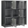 High Gloss Grey Book Cabinet - Stylish Storage Solution