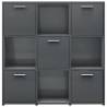 High Gloss Grey Book Cabinet - Stylish Storage Solution