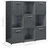 High Gloss Grey Book Cabinet - Stylish Storage Solution