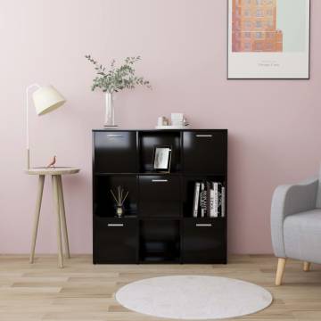 Stylish Black Book Cabinet 90x30x90 cm - Durable Storage Solution