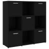 Stylish Black Book Cabinet 90x30x90 cm - Durable Storage Solution